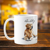 Watercolor  Golden Retriever  Personalize コーヒーマグカップ