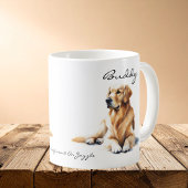 Watercolor  Golden Retriever  Personalize コーヒーマグカップ