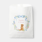 Watercolor Golden Retriever Wedding Crest フェイバーバッグ (正面)