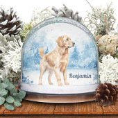 Watercolor Golden Retriever Winter