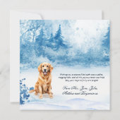 Watercolor Golden Retriever Winter Scene Christmas シーズンカード (裏面)