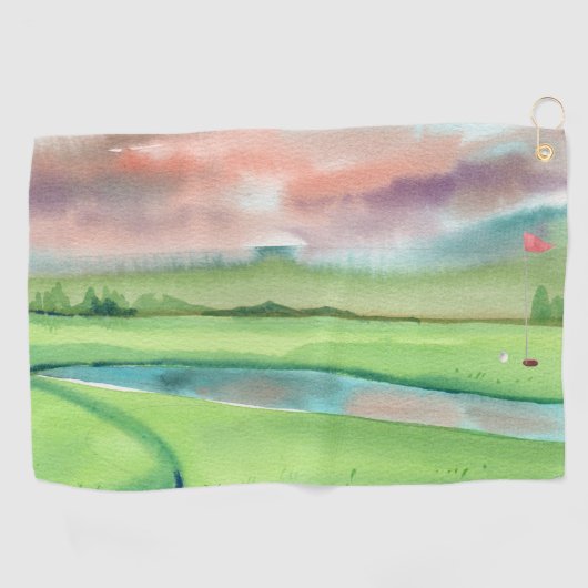 Watercolor Golf ゴルフタオル (横)