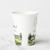 Watercolor Golf Course Golfer Memorial 紙コップ (左)
