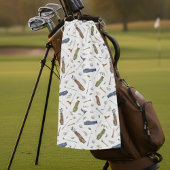 Watercolor Golf Pattern Golf Towel | Golf Gift ゴルフタオル