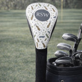 Watercolor Golf Pattern Monogram  ゴルフヘッドカバー
