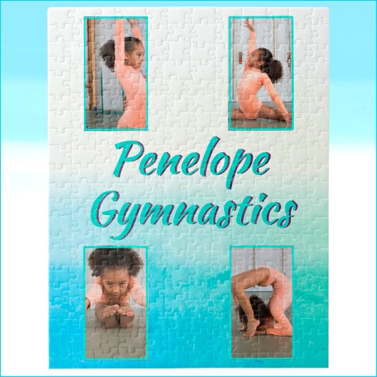 Watercolor Gradient Custom Name, Sport & Photo    ジグソーパズル