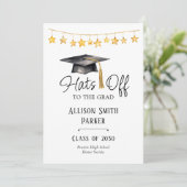 Watercolor Graduation Announcement One Photo シーズンカード (スタンド正面)