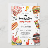 Watercolor Graduation BBQ Party 招待状 (正面)