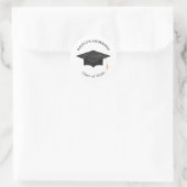 Watercolor Graduation Cap Grad Sticker ラウンドシール (バッグ)