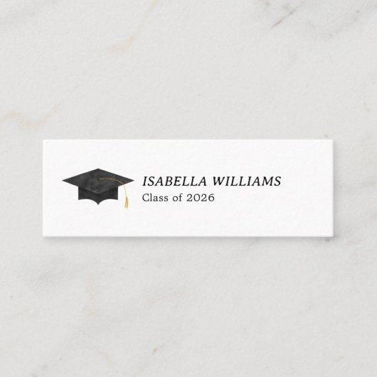 Watercolor Graduation Cap Name Card - Insert Card コーリングカード (正面)