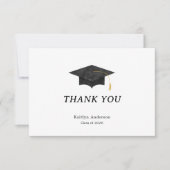 Watercolor Graduation Cap Thank You Card (正面)