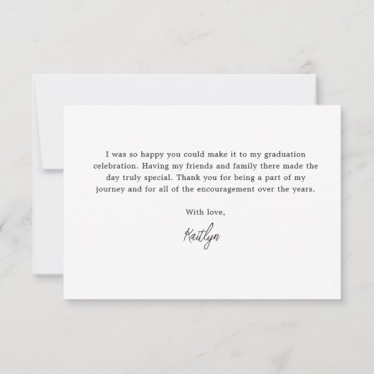 Watercolor Graduation Cap Thank You Card (裏面)