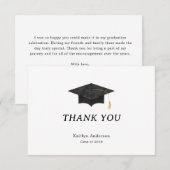 Watercolor Graduation Cap Thank You Card (正面/裏面)