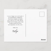 Watercolor Graduation Cap Thank You Postcard ポストカード (裏面)