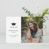 Watercolor Graduation Cap Two Photo Grad 案内状 (スタンド正面)