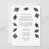 Watercolor Graduation Caps Grad Party Invitation 案内状 (正面)