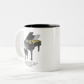 Watercolor Grand Piano  Illustration Chopin Quote  ツートーンマグカップ (正面左)