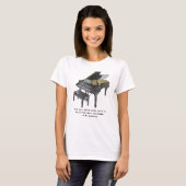 Watercolor Grand Piano  Illustration Chopin Quote  Tシャツ (正面フル)