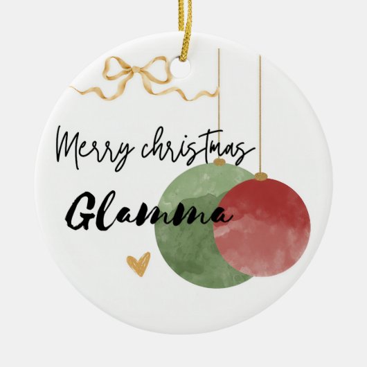 Watercolor grandma  セラミックオーナメント (正面)