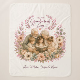 Watercolor Grandparents Day / Abuelos Floral シェルパブランケット