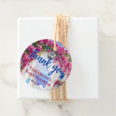 Watercolor Greek Italian Pink Flowers Blue Tiles フェイバータグ (インサイチュ)