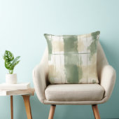 Watercolor Green Abstract Throw Pillow  クッション (椅子)