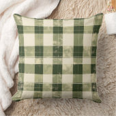 Watercolor Green Abstract Throw Pillow クッション (ブランケット)