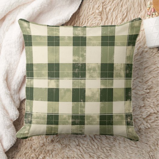 Watercolor Green Abstract Throw Pillow  クッション (ブランケット)