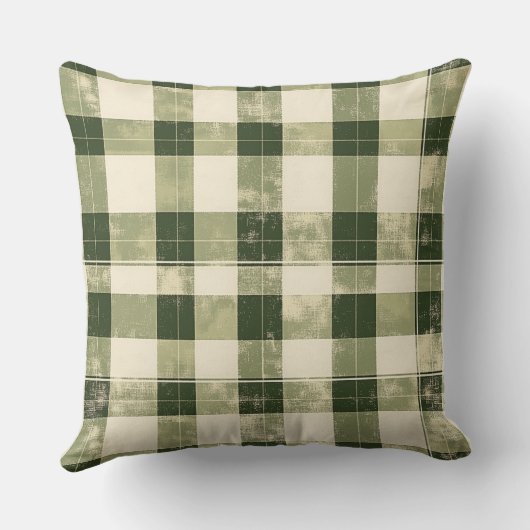 Watercolor Green Abstract Throw Pillow  クッション (裏面)