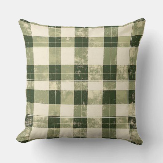 Watercolor Green Abstract Throw Pillow クッション (正面)