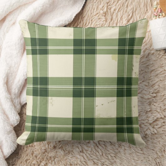 Watercolor Green Abstract Throw Pillow  クッション (ブランケット)