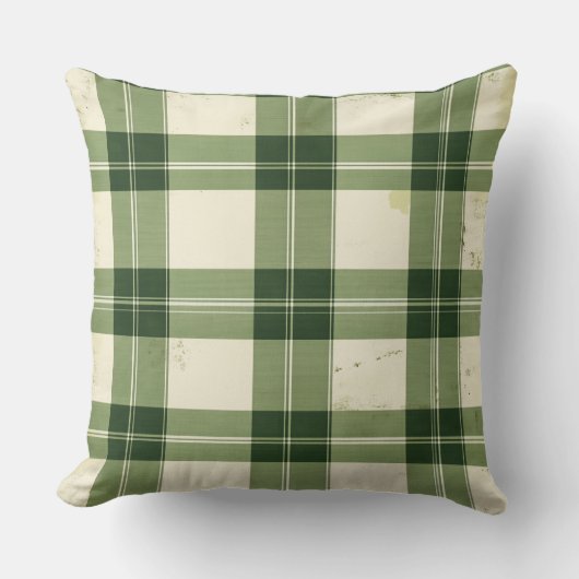 Watercolor Green Abstract Throw Pillow クッション (正面)