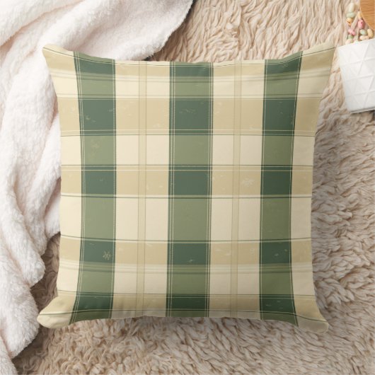 Watercolor Green Abstract Throw Pillow  クッション (ブランケット)