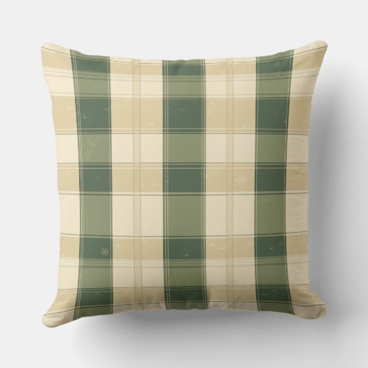 Watercolor Green Abstract Throw Pillow  クッション (裏面)