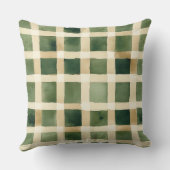 Watercolor Green Abstract Throw Pillow クッション (裏面)