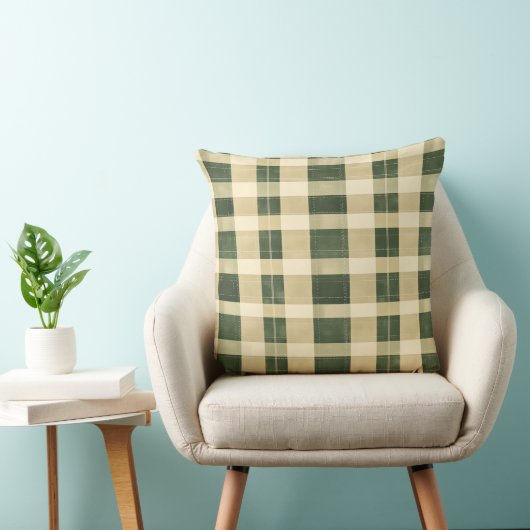 Watercolor Green Abstract Throw Pillow  クッション (椅子)
