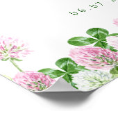 Watercolor Green Clovers Baby Shower Welcome Sign ポスター (角)