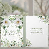 Watercolor Green Floral Happy St. Patrick's Day カード