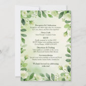 Watercolor Green Floral Wedding Invitation 招待状 (裏面)