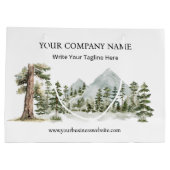 Watercolor Green Forest Outdoor Business ラージペーパーバッグ (裏面)