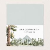 Watercolor Green Forest Outdoor Folded 名刺 (外部フラット)