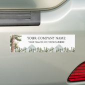 Watercolor Green Forest Personalized Business バンパーステッカー (車上)