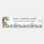 Watercolor Green Forest Personalized Business バンパーステッカー (正面)