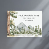 Watercolor Green Forest Personalized Business ポスター