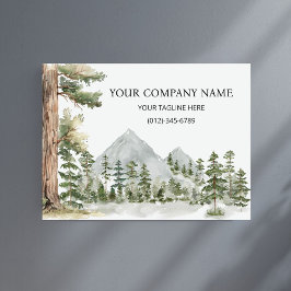 Watercolor Green Forest Personalized Business ポスター