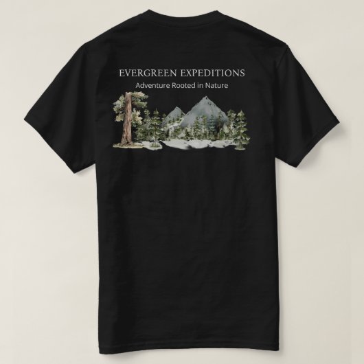 Watercolor Green Forest Personalized Business Tシャツ (デザイン裏面)