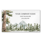 Watercolor Green Forest Personalized Outdoor マグネット名刺 (正面)