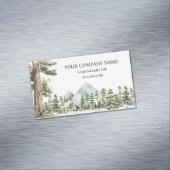 Watercolor Green Forest Personalized Outdoor マグネット名刺 (インサイチュ)