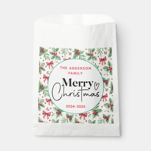 : Watercolor Green Grass – Festive Christmas Party フェイバーバッグ (正面)