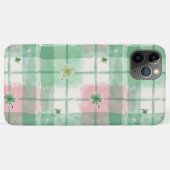 Watercolor Green & Pink Plaid Lucky Clover  Case-Mate iPhoneケース (裏面(横))